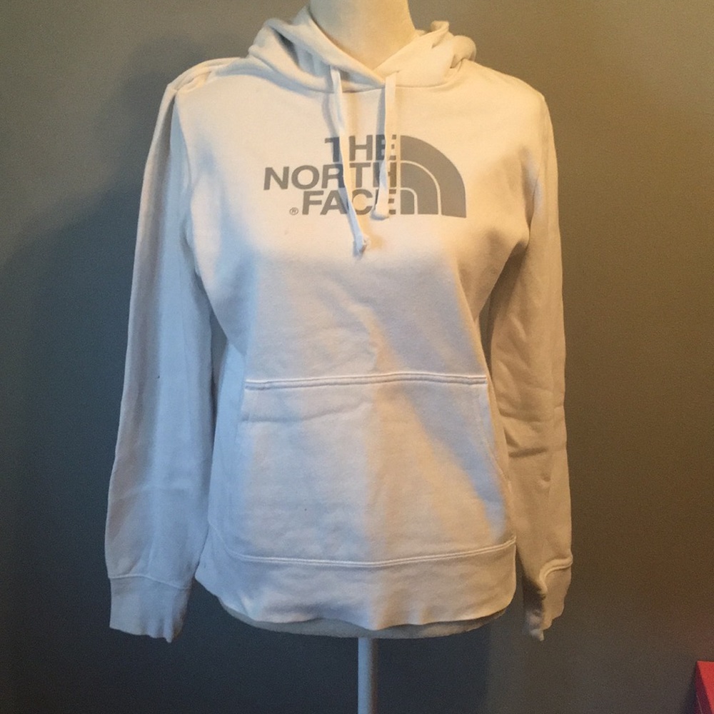 White north face sweatshirt